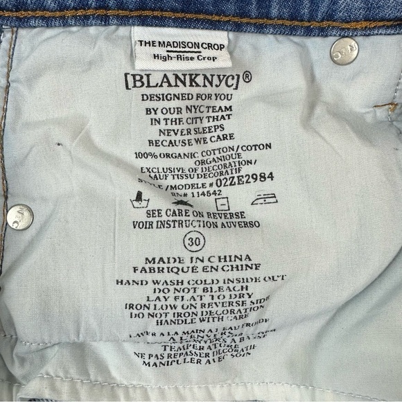 Blanknyc Jeans 30 The Madison Crop High Rise Crop  Embellished - Picture 9 of 14